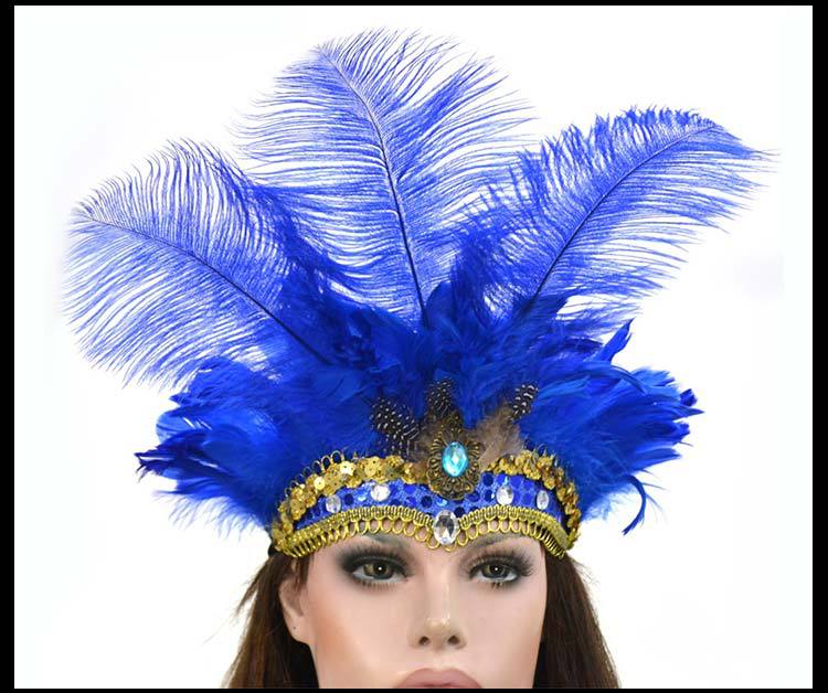 LED Light Carnival Feather Headband Mardi Gras Costume
