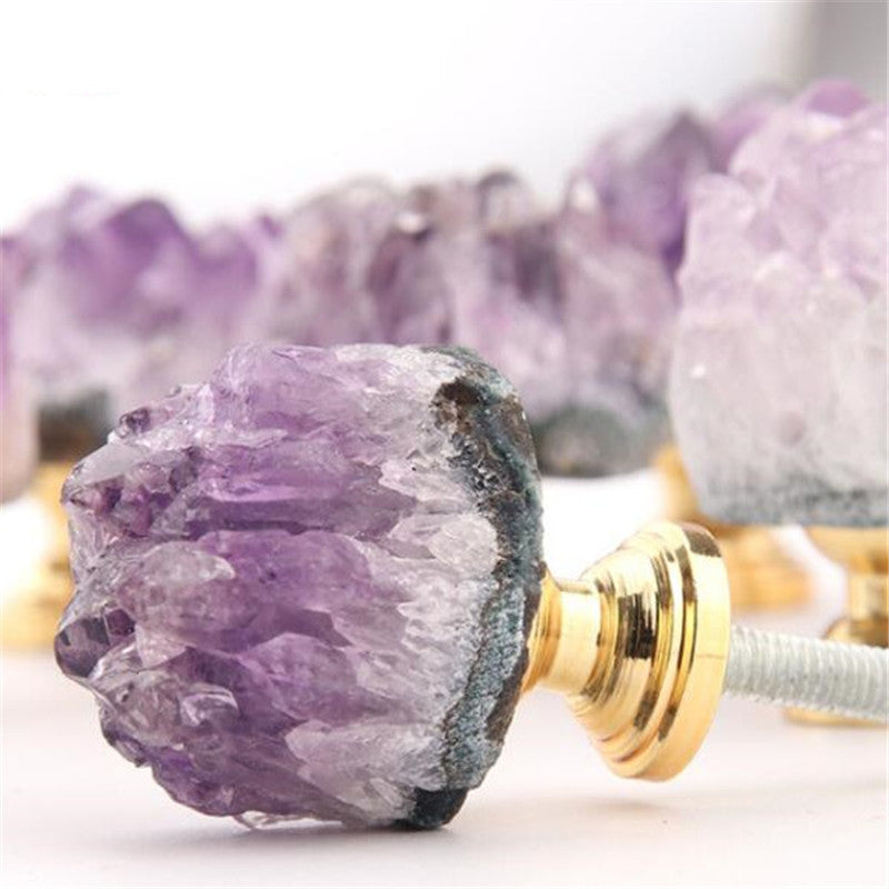 Amethyst Drawer Cabinet Door Knob Furniture Pulls
