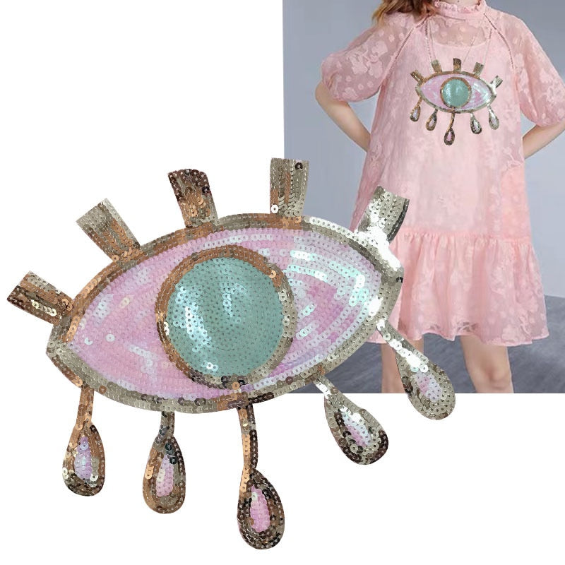 Evil Eye Iron On Sequin Patches