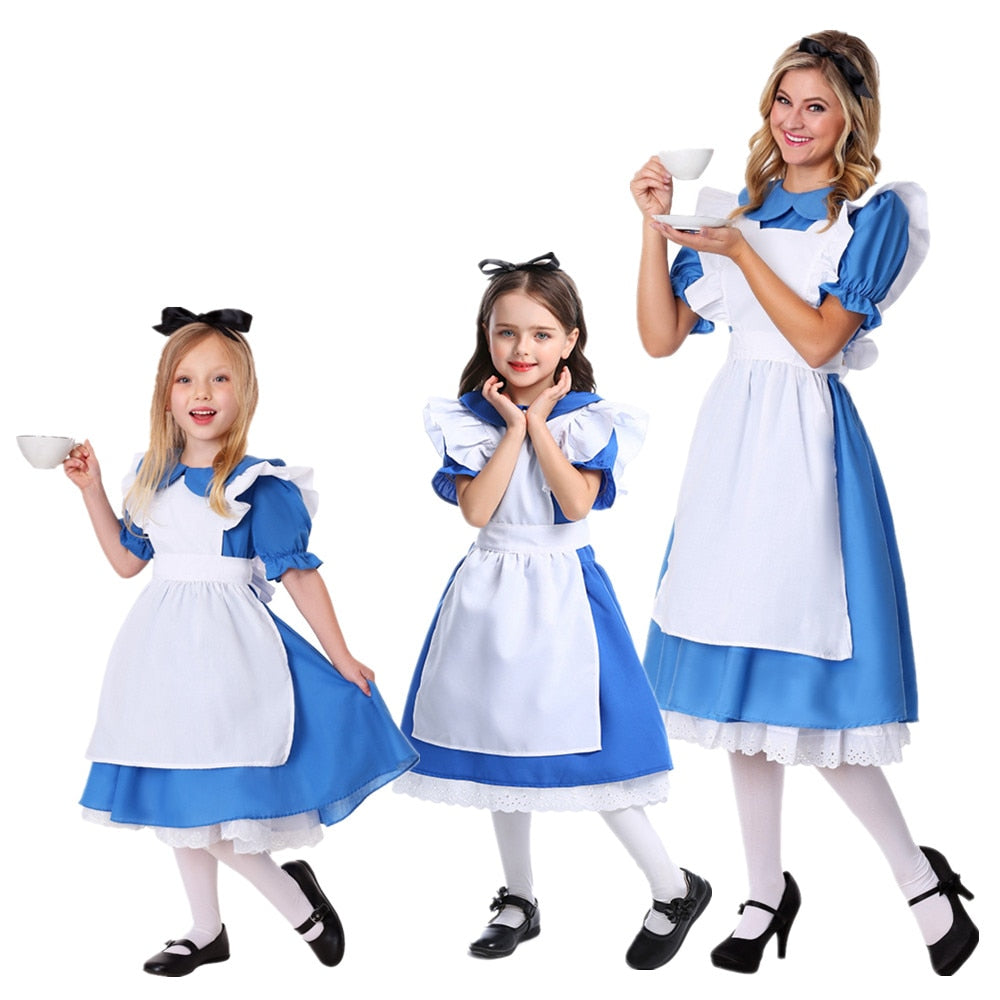Alice In Wonderland Costume Adult Kids Cosplay
