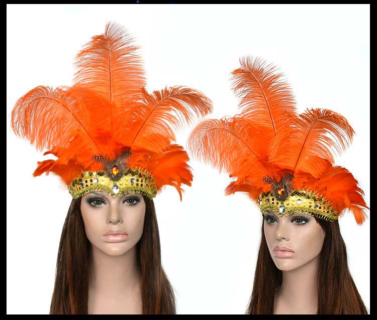 LED Light Carnival Feather Headband Mardi Gras Costume