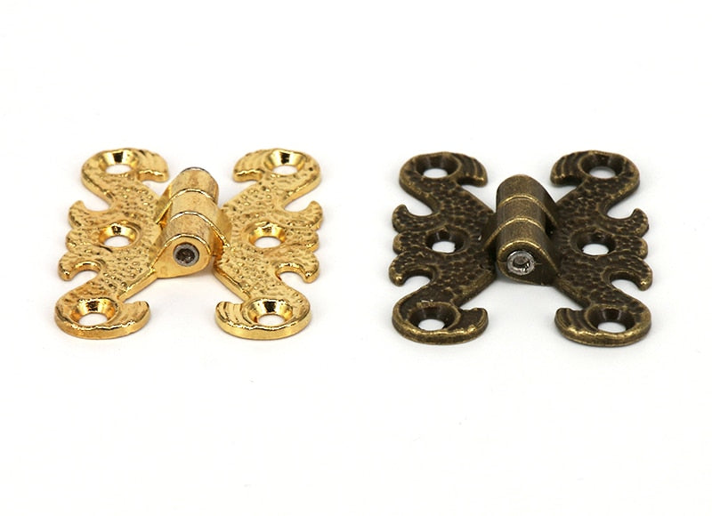 2pcs Mini Hinges for Cabinets or Treasure Boxes
