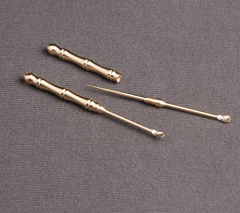 Pure Brass Toothpick Earpick Earwax Spoon