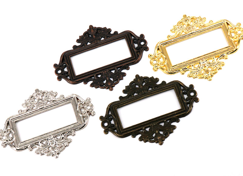 5pcs Antique Medicine Drawer Cabinet Label Frame Card Holders
