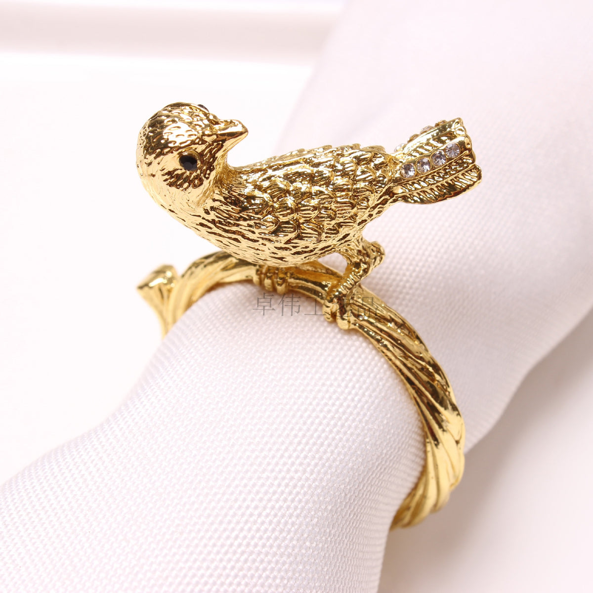 Ten Golden Bird Napkin Rings
