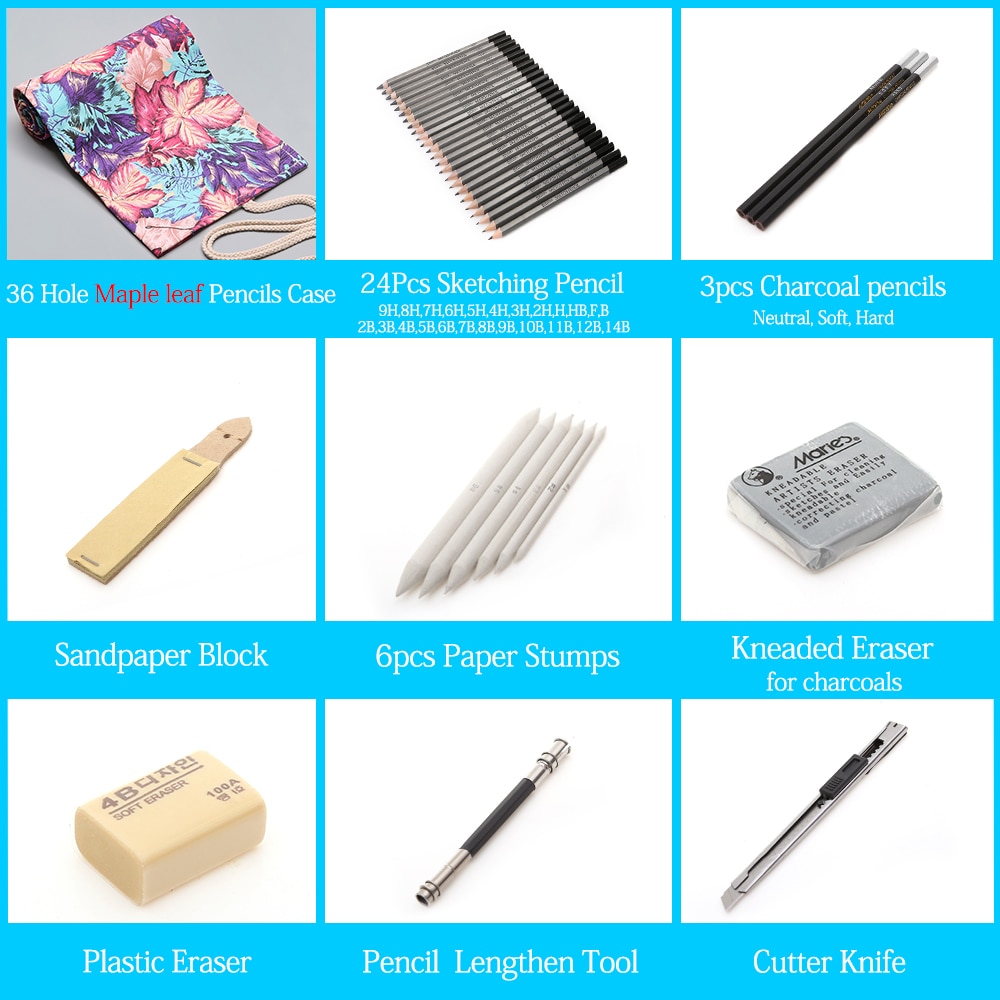 27/39pcs Professional Sketch Tool and Pencil Kits
