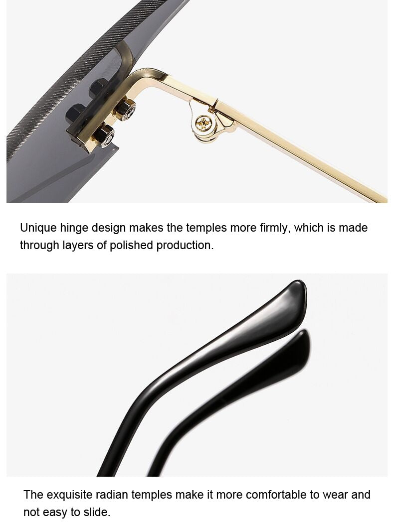 Rimless Batwing Sunglasses