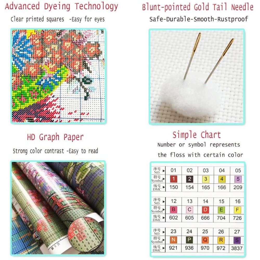 Misty Mountain DIY Cross Stitch Kits