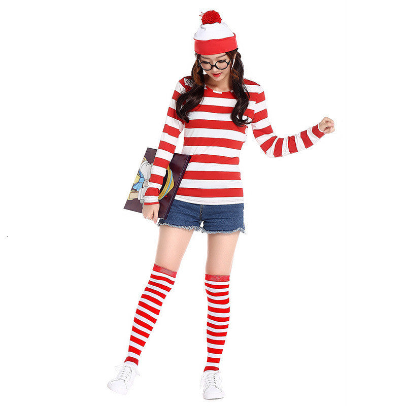 Where's Wally Costume Book Week Outfit Stripe Shirt Hat Glasses