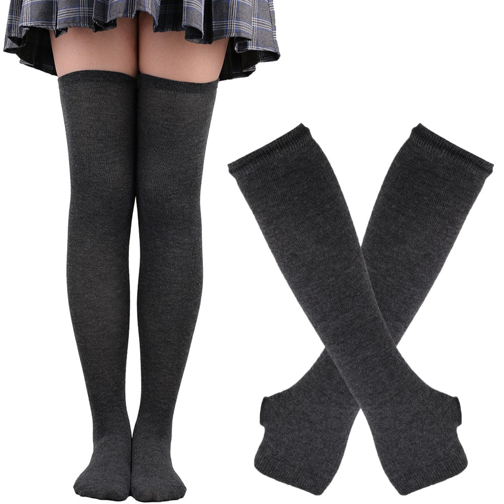 Sanderson Sisters Striped Cotton Socks and Fingerless Gloves Sets
