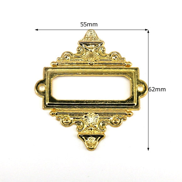 5pcs Antique Medicine Drawer Cabinet Label Frame Card Holders