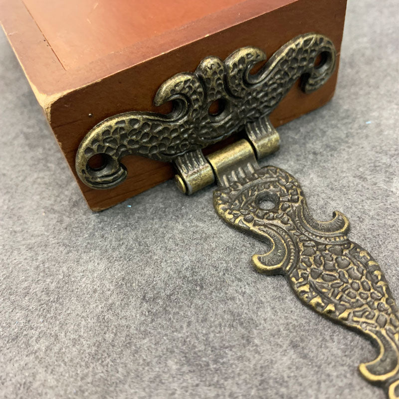 Two Cabinet Door Vintage Brass Plated Large Butt Hinges Te-he-he