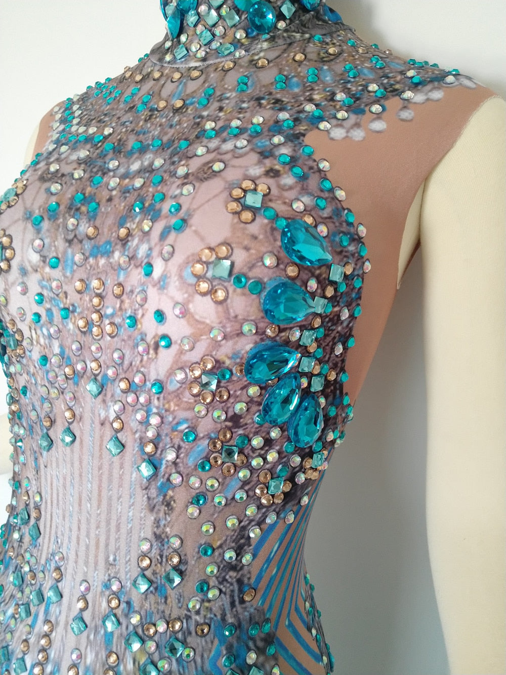 Miranda Blue Tassel Dress Performance Stage Wear