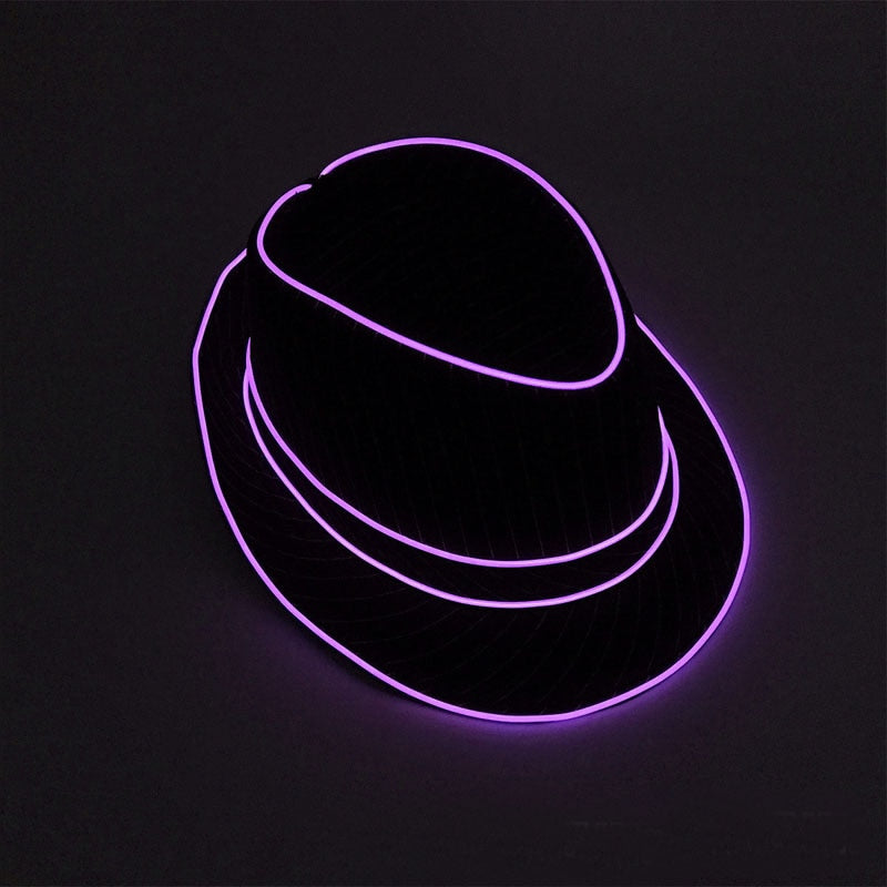 LED Light Up Jazz Hat and Ties Glow Neon Party Costumes