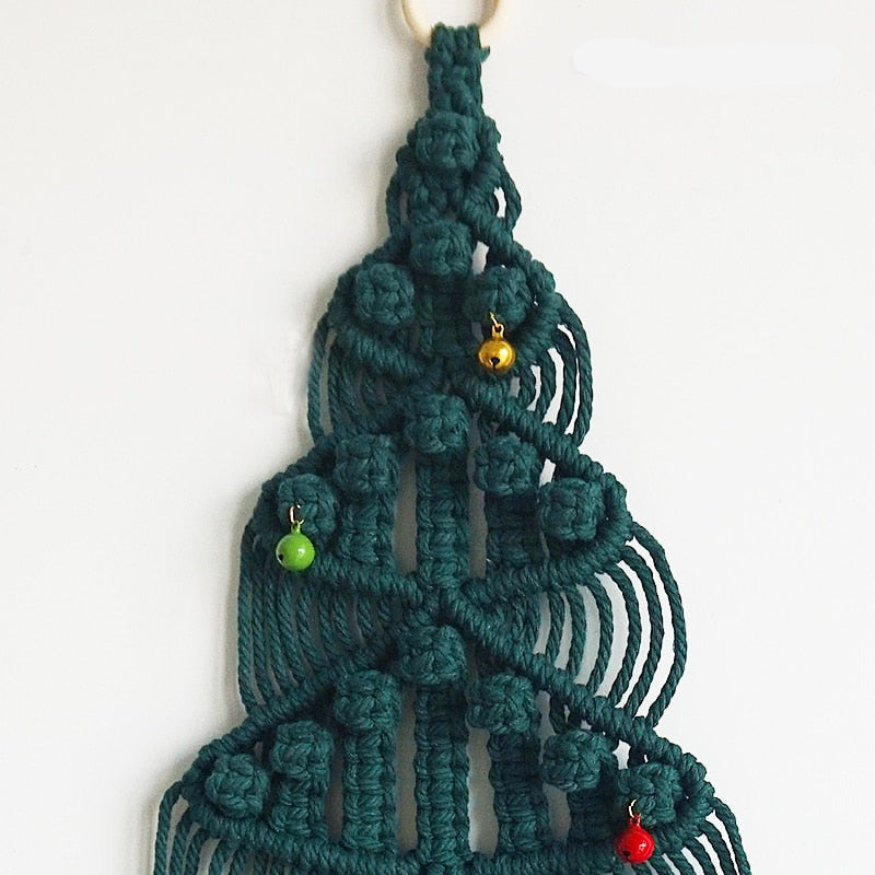 Handwoven Boho Macrame Christmas Tree Wall Hanging