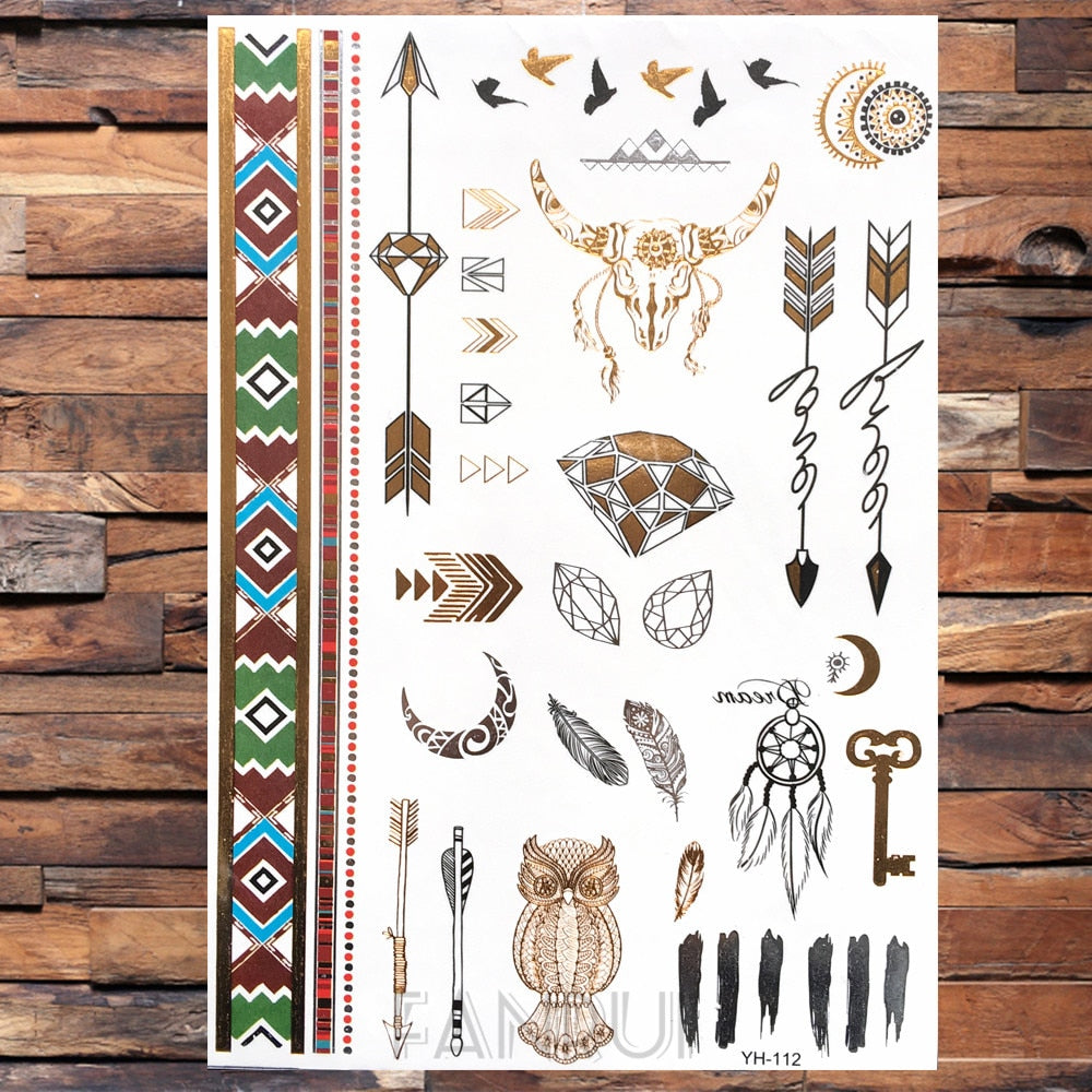 Gold Temporary Tattoos