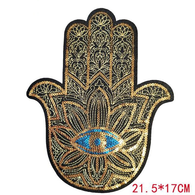 Evil Eye Iron On Sequin Patches