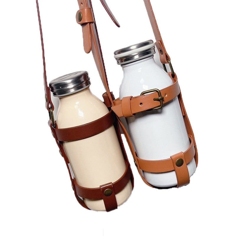 Medieval Flask Carry Strap Leather Drink Bottle Holder