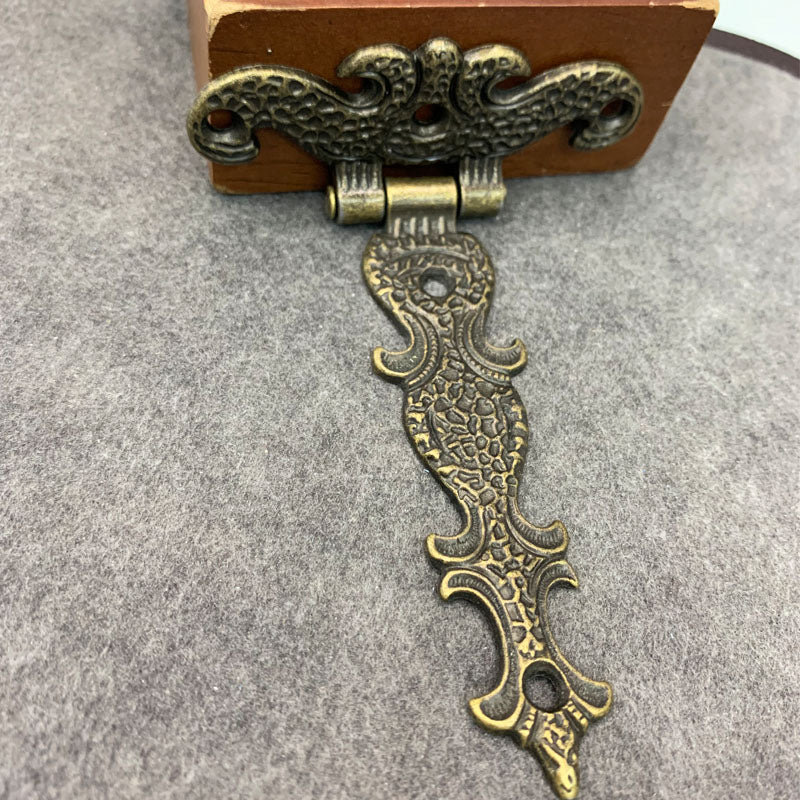 Two Cabinet Door Vintage Brass Plated Large Butt Hinges Te-he-he