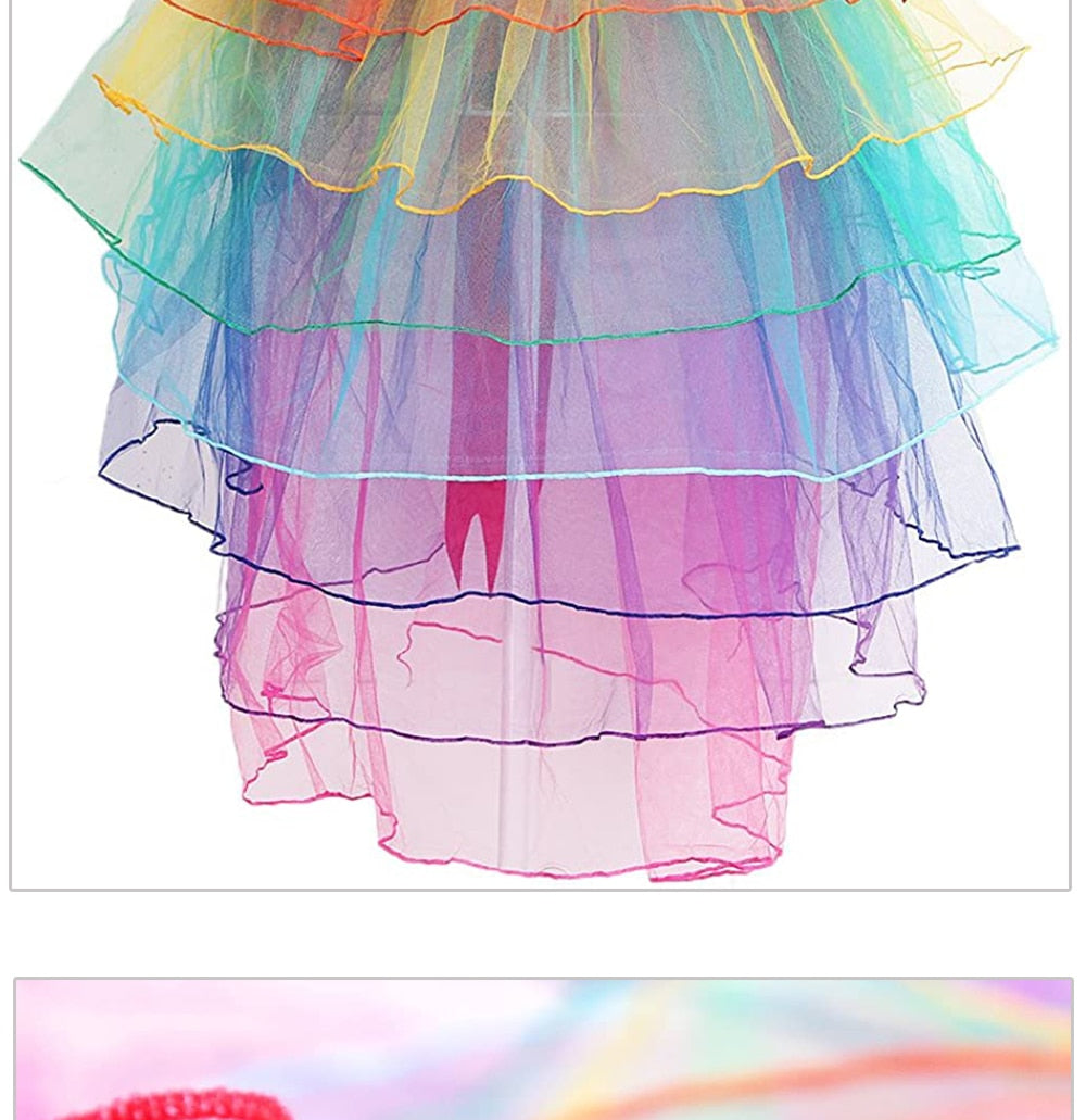 Layered Rainbow Bustle Skirt