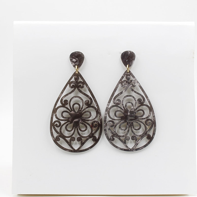 Brincos Flamencos Acetic Acid Plate Colourful Teardrop Earrings