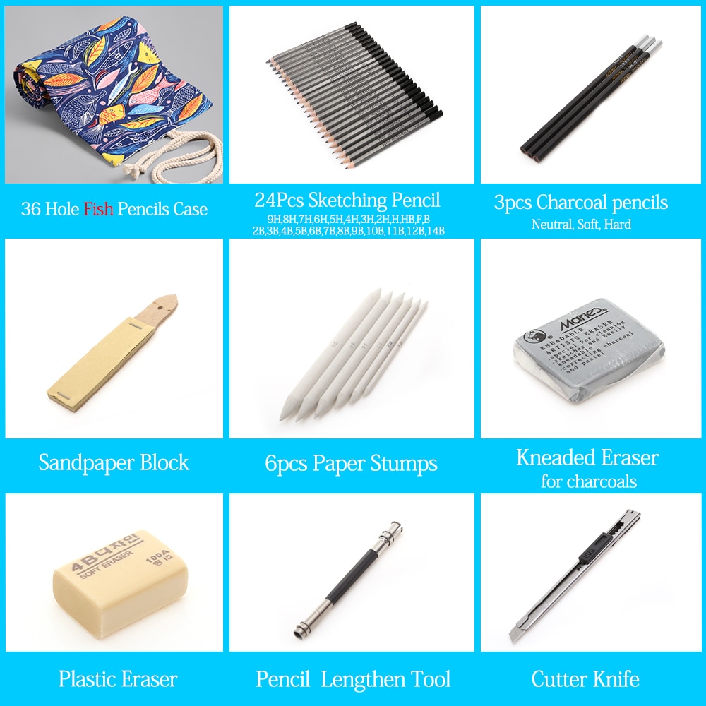 27/39pcs Professional Sketch Tool and Pencil Kits