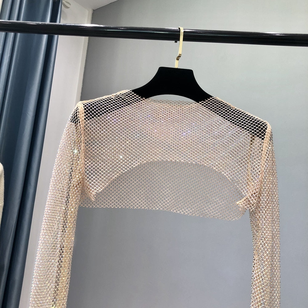 Glittery Net Bolero Top