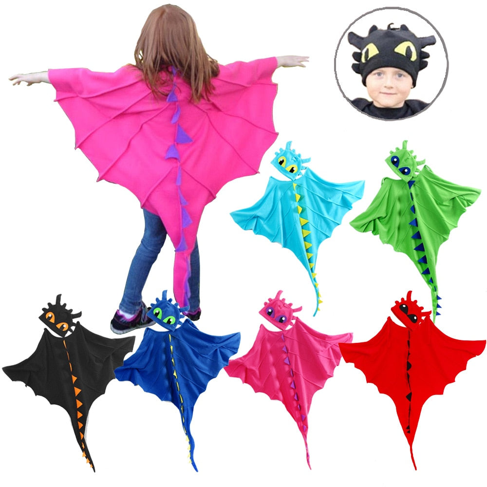 Toothless Dragon Costume Warm Fleece Cloak and Hat