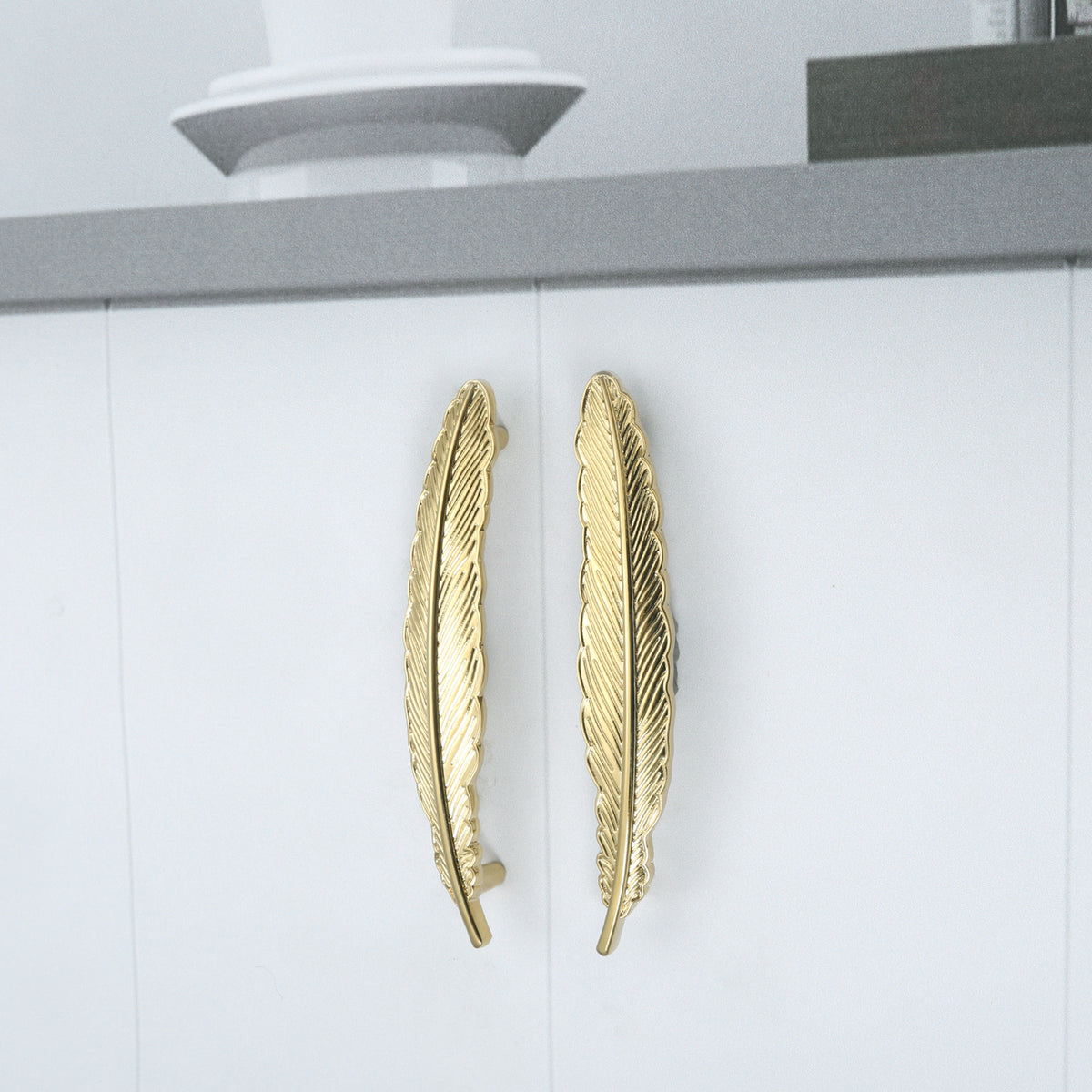 Brass Dragonfly and Feather Furniture Door Handles and Knobs