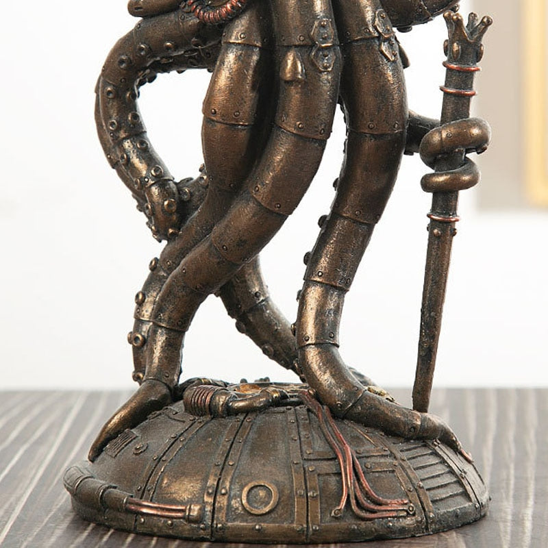 Steampunk Cthulhu Octopus Resin Statue Sculpture Home Decor