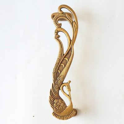 Peacock Handcrafted Brass Door Handle Pull