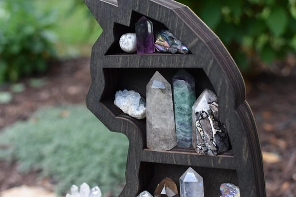 Wooden Crystal Display Shelves
