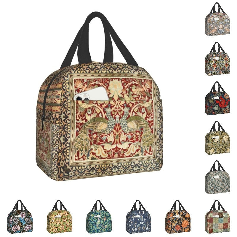 William Morris Print Thermal Insulated Lunch Bag