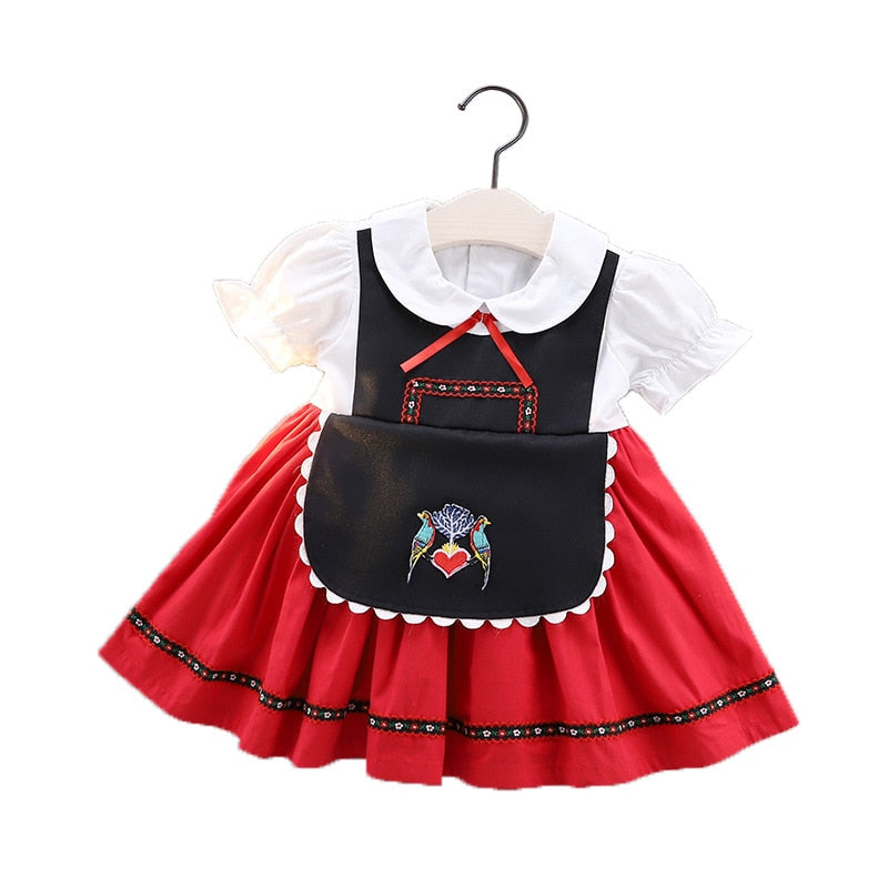 Baby Bavarian Dirndl Dress Children Oktoberfest Costumes German Baby Girl Heidi Costume