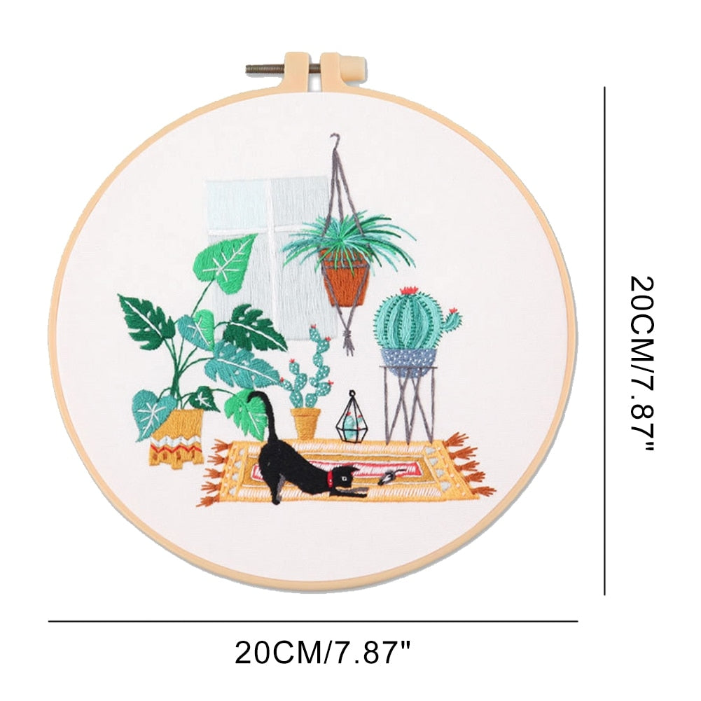 Meadow Flowers Embroidery Starter Kit With Pattern and Instructions and Hoop
