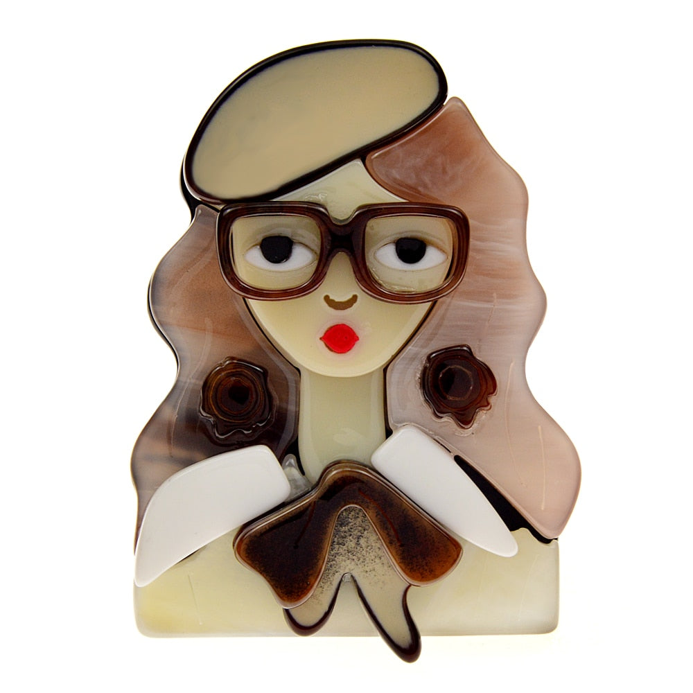 Woodland Fleur Acrylic Brooches 6 Colours Available