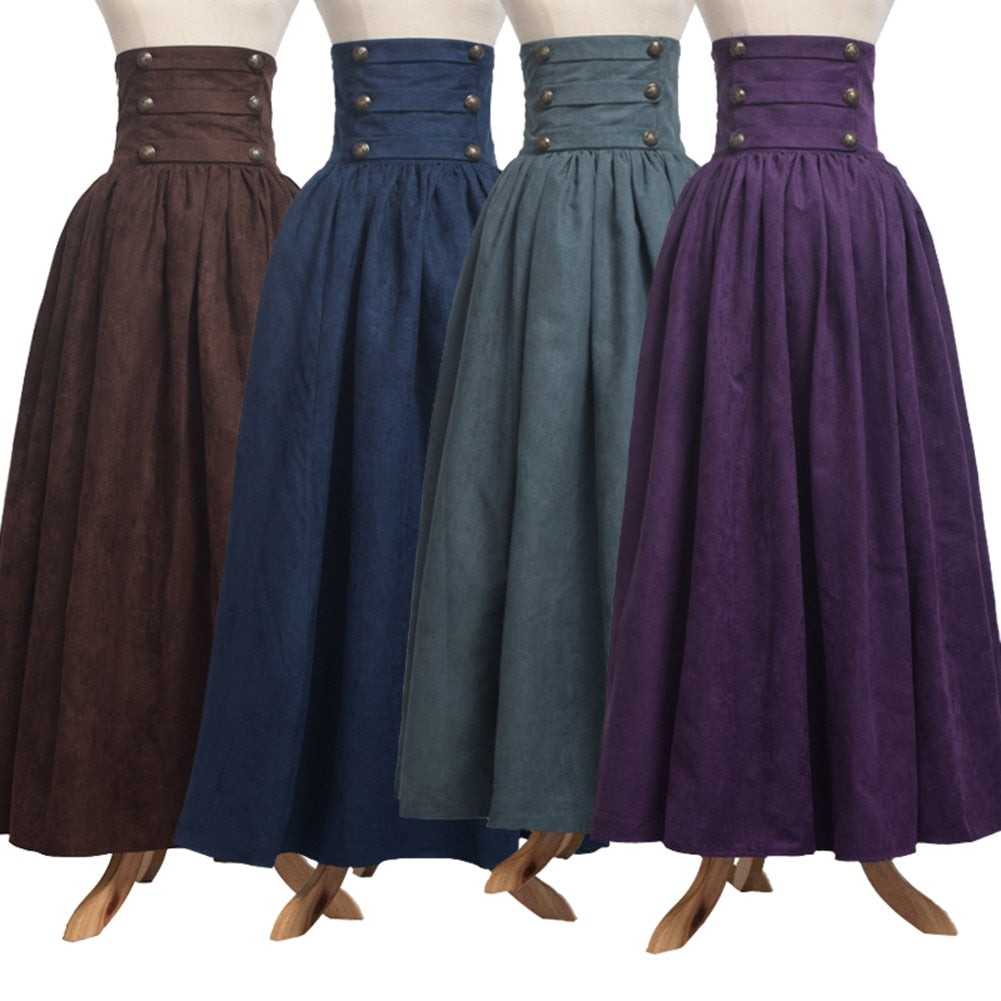 Renaissance Skirt Steampunk Victorian Empire High Waist