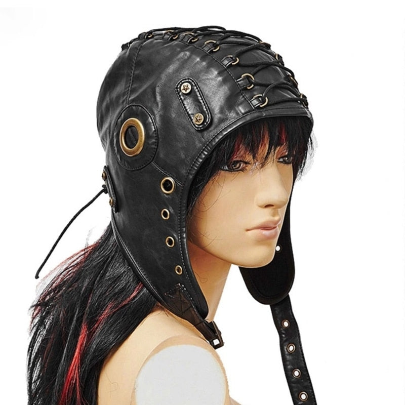Punk Trapper Hat With Goggles Steampunk Earflap Bomber Hat