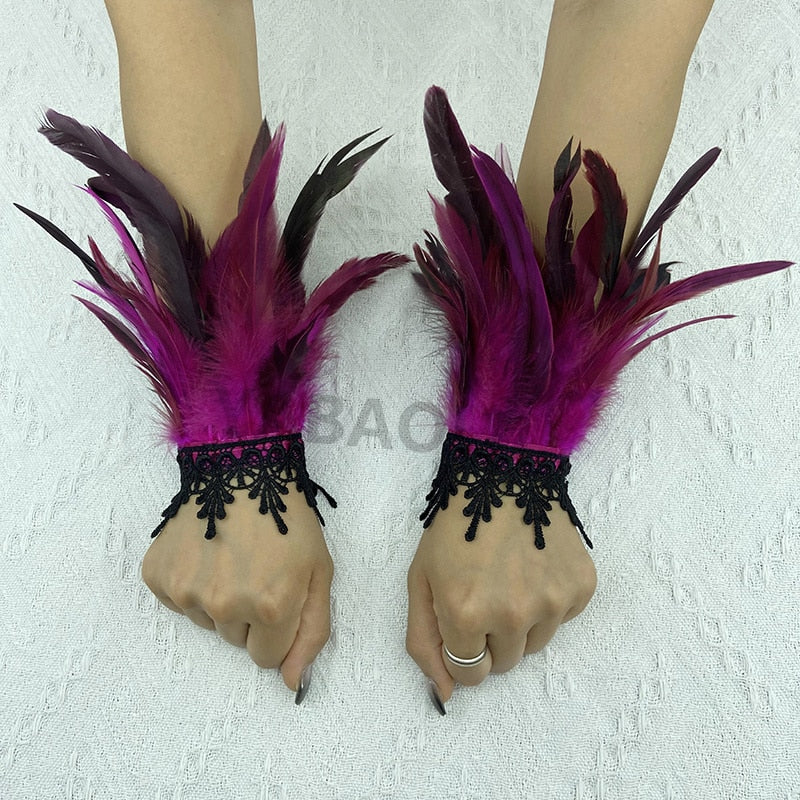 Natural Feather Wrist Cuffs