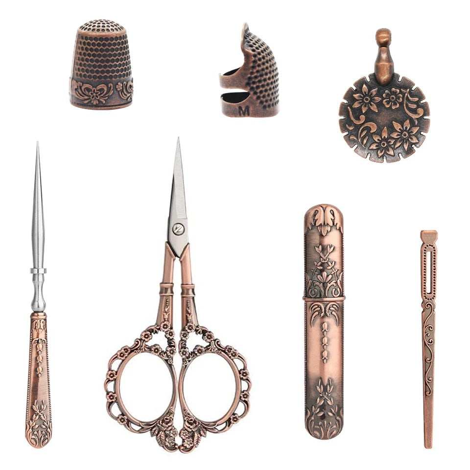 Green Velvet Sewing Tools Gift Set