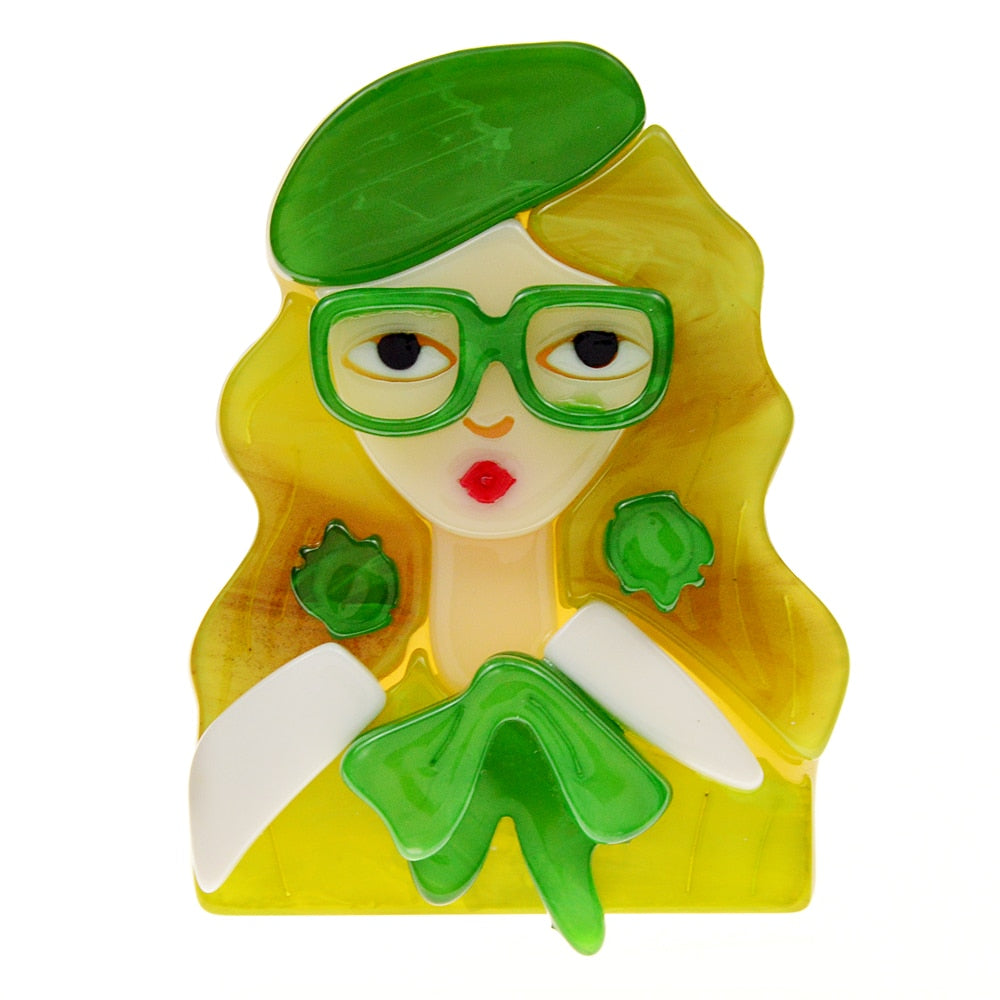 Woodland Fleur Acrylic Brooches 6 Colours Available