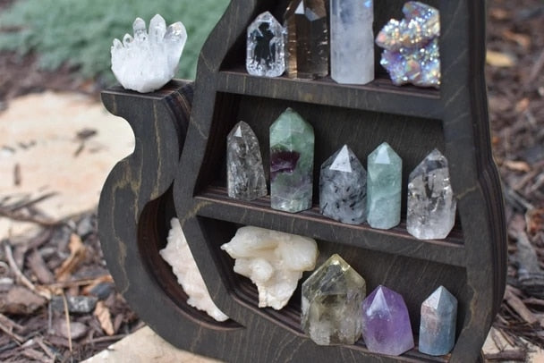 Wooden Crystal Display Shelves
