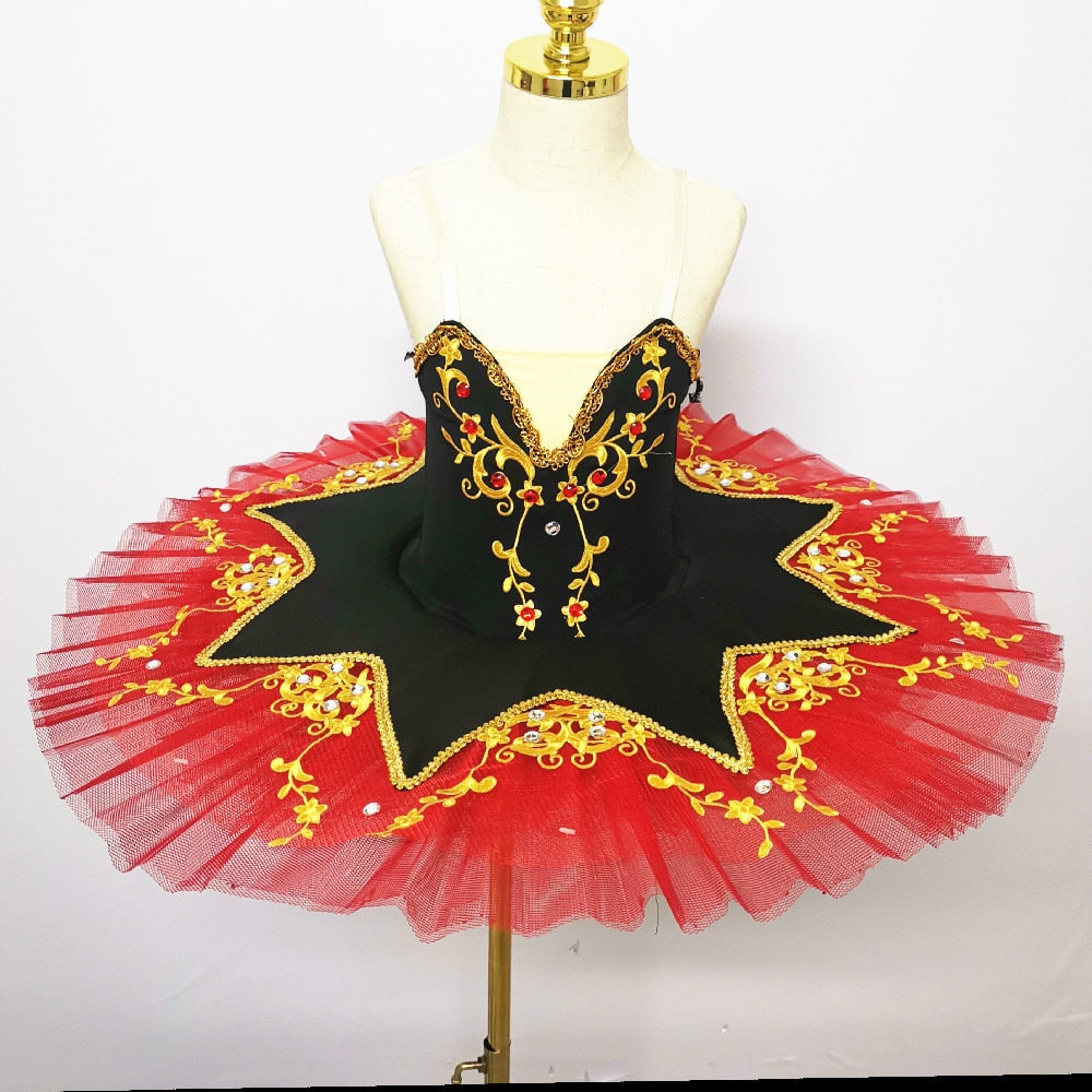 Velvety Top Embroidered Ballet Tutus Kids and Adult Ballerinas