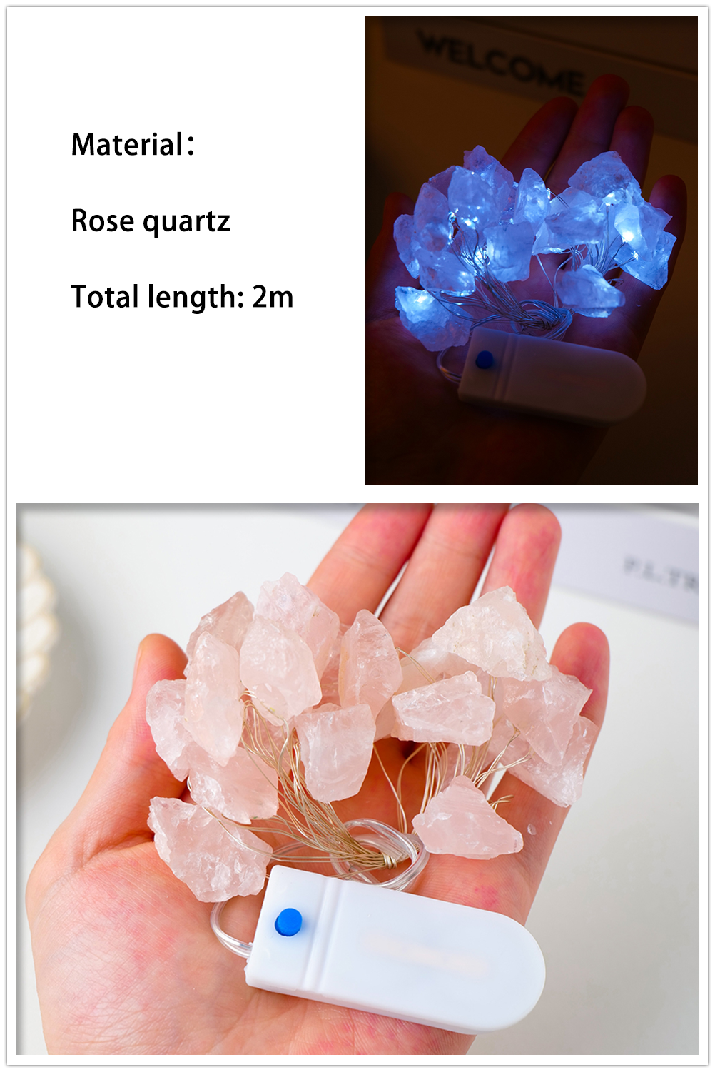 2M Natural Quartz Crystal Energy String Lights