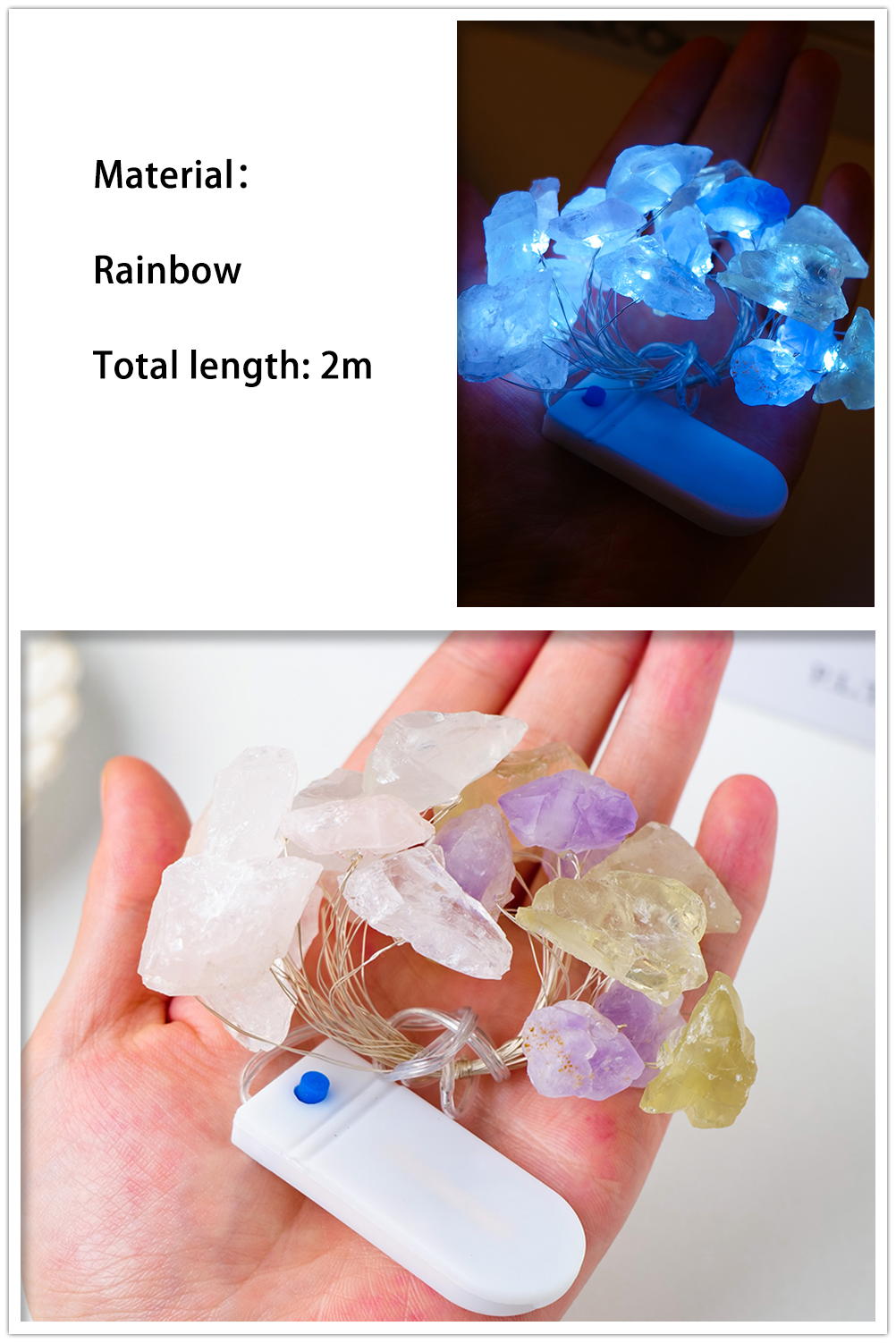 2M Natural Quartz Crystal Energy String Lights