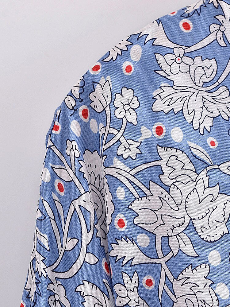Boho Vintage Floral Print Short Kimono Wrap Tops