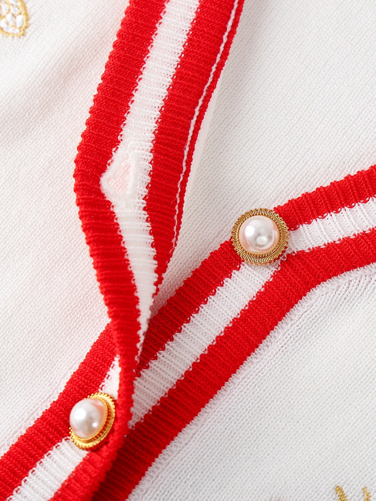 Preppy Bee Embroidered Cardigan