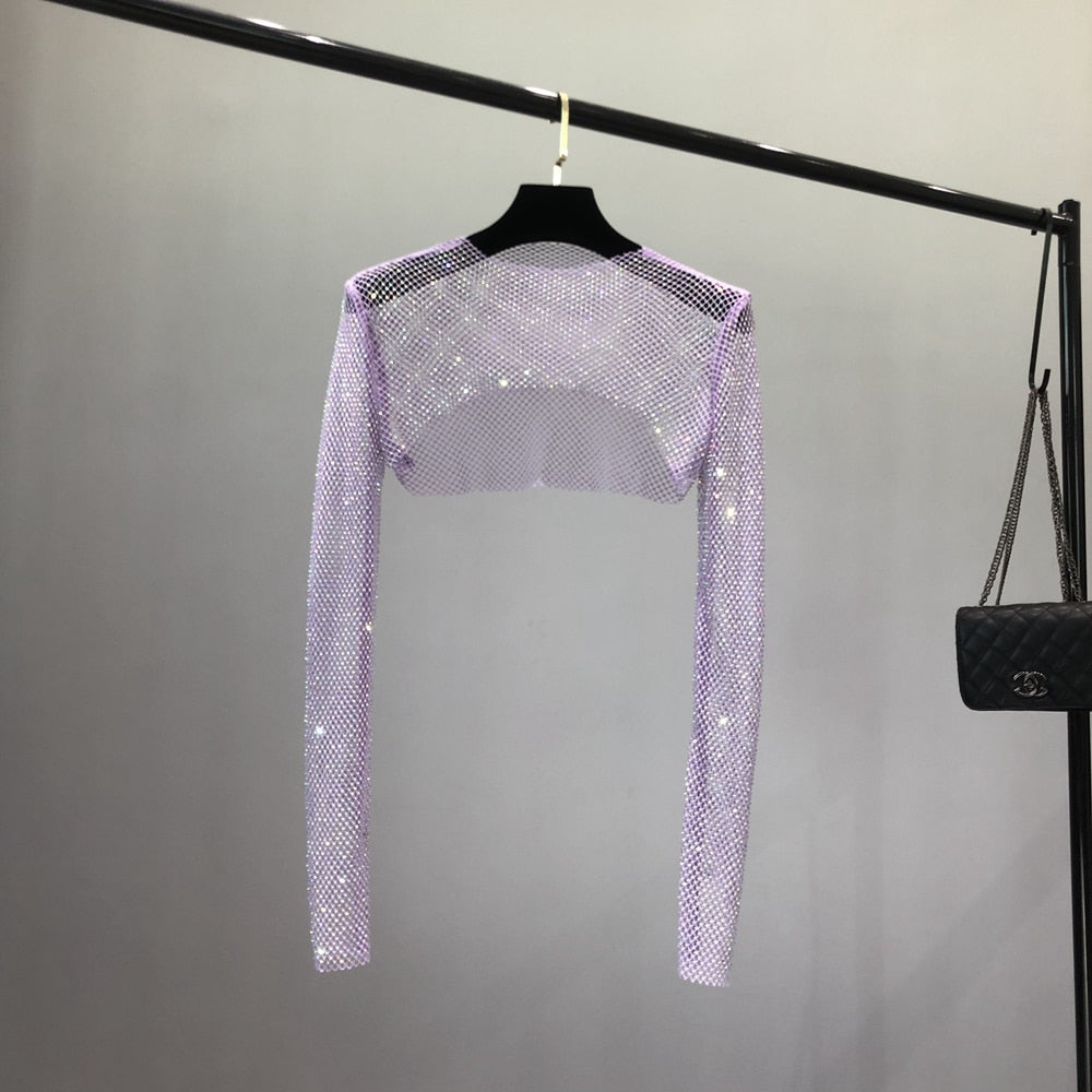 Glittery Net Bolero Top