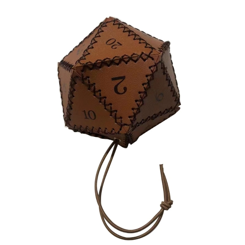 Luck Hoarder PU Leather Polygonal Drawstring Dice Bag