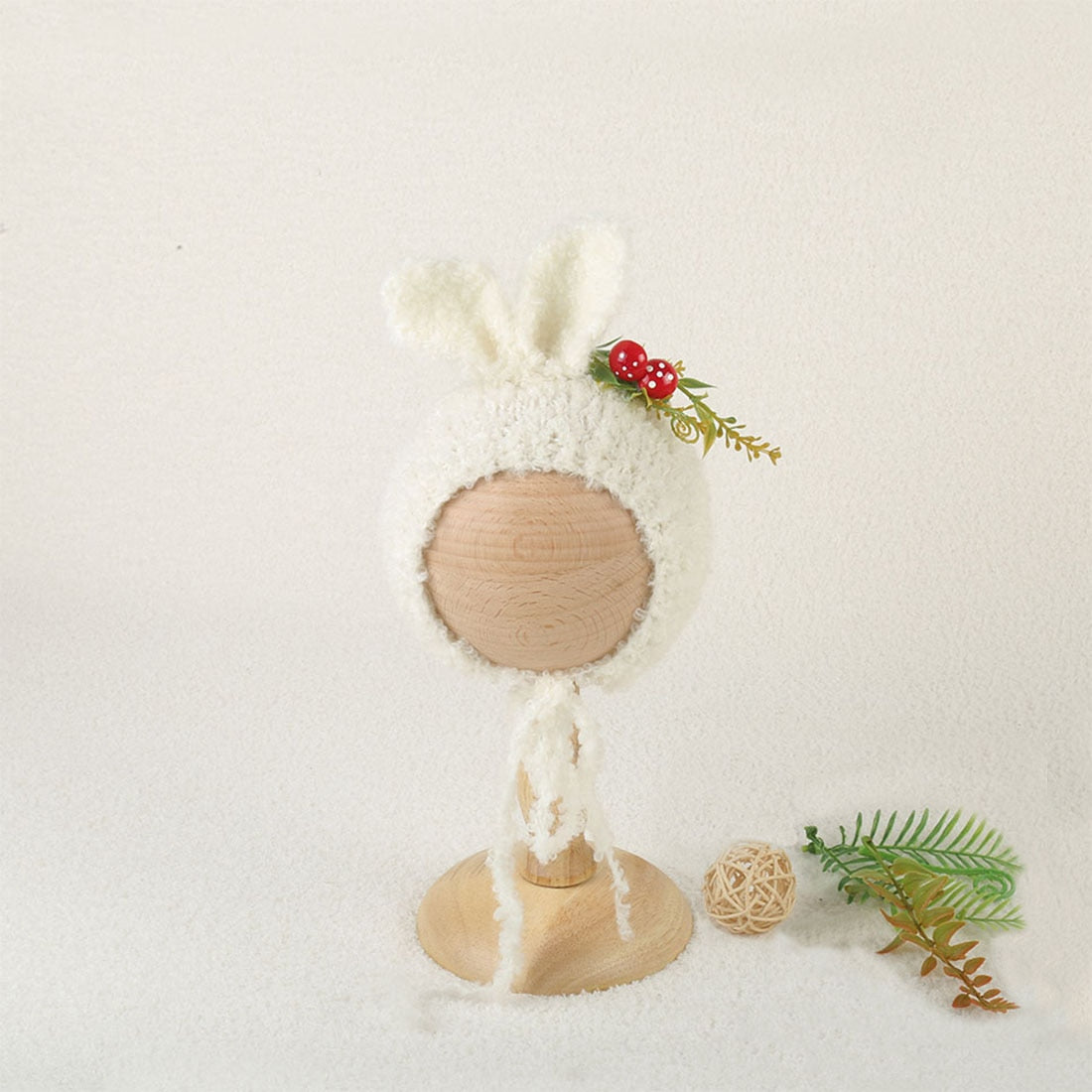 Soft Knitted Angora Floppy Rabbit Ears Bonnet Newborn Photography Props